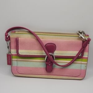 Coach Multicolor Striped Wristlet